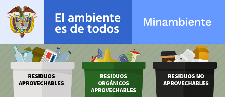 Gobierno Colombiano unifica el código de colores para la separación de residuos en la fuente a nivel nacional